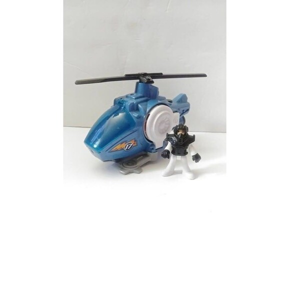 2013 Mattel Helicopter 8" Imaginext Light Up Toy Sound and lights Blue - Picture 1 of 8